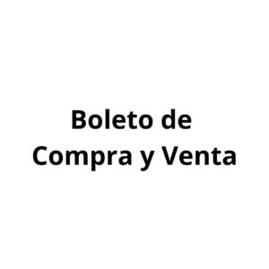 Boleto de  Compra y Venta