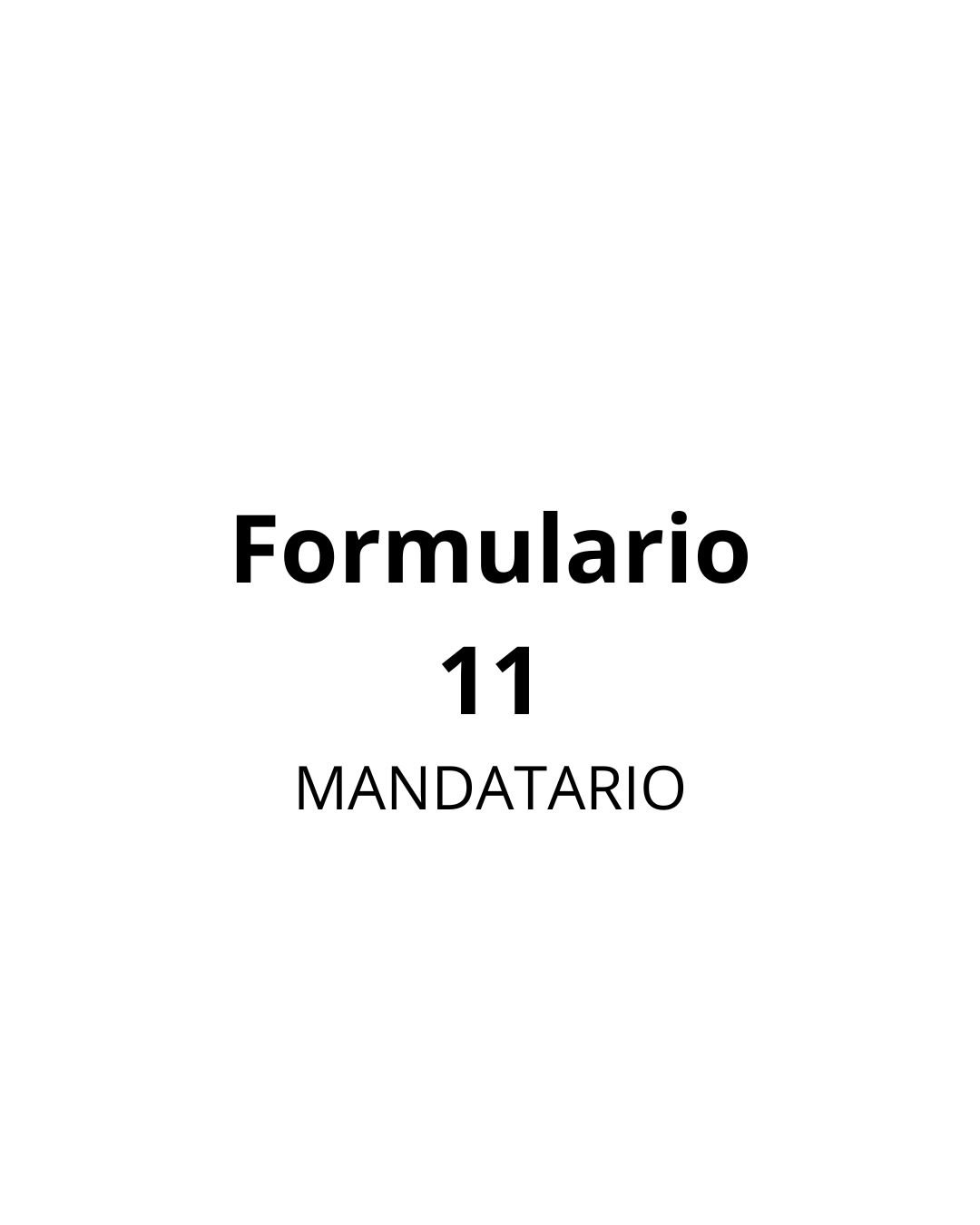 Formulario 11 (Mandatario)